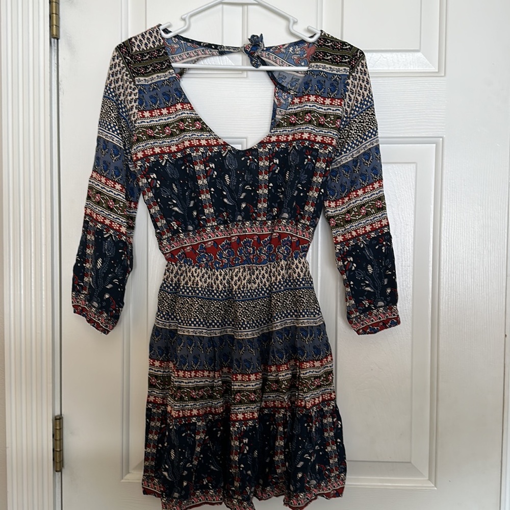 Hollister women size XS bundle, black side lace T-shirt with red lace up & dress